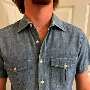 Med Men's Denim Shirt Short Sleeve